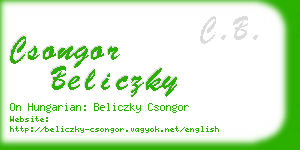 csongor beliczky business card